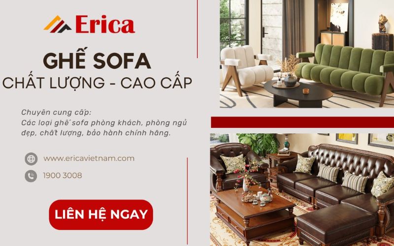 đơn vị cung cấp ghế sofa cao cấp Erica
