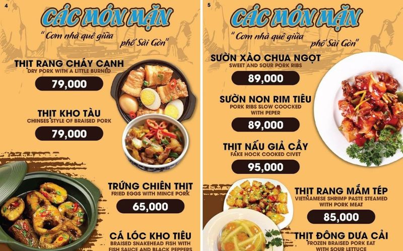 Màu sắc menu cho nhà hàng cao cấp