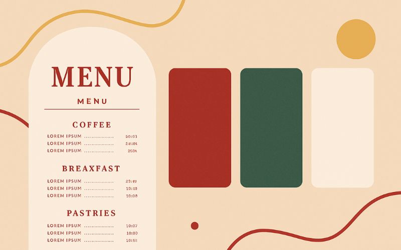 Màu sắc menu cho quán cafe